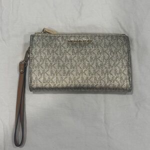 Michael Kors Metallic Wristlet Clutch